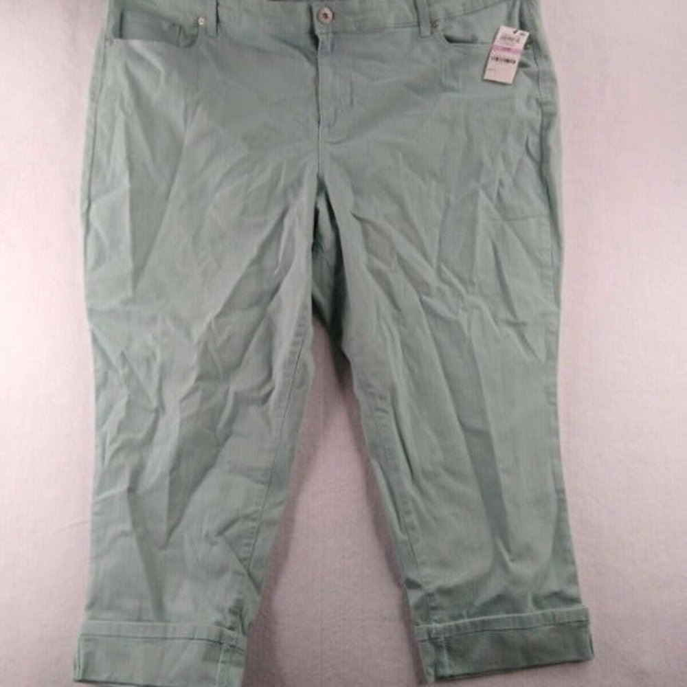 Style & Co. - Solid Capri Pants - Women - 22W - Blue - Loc 0279